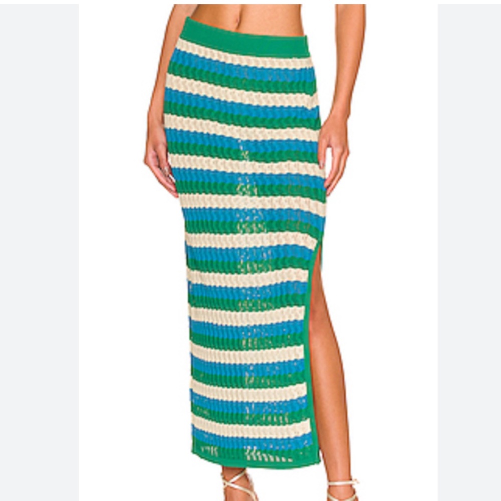 Dodo Bar Or. June Skirt Turquoise and Green Combo Size Large (IT46)